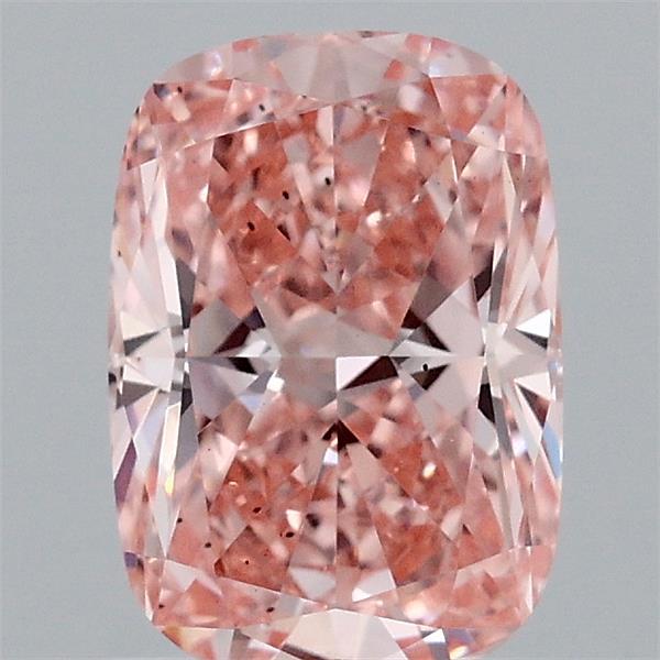 1.52 Carat Cushion Lab Grown Diamond, Fancy Vivid Pink Color, VS2 Clarity