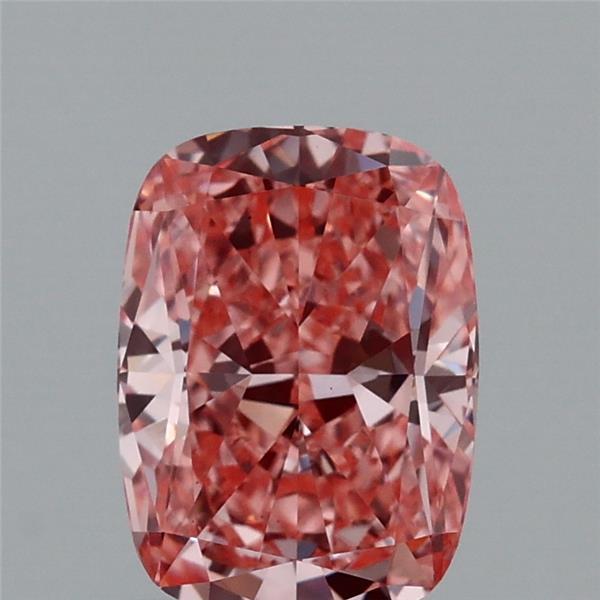 1.01 Carat Cushion Lab Grown Diamond, Fancy Vivid Pink Color, VS1 Clarity
