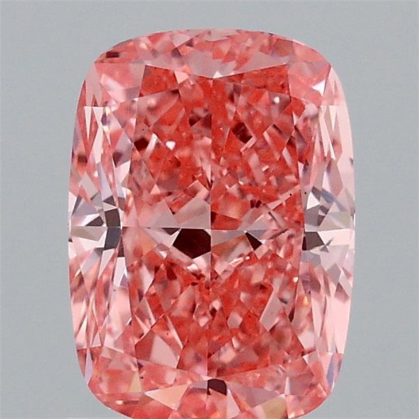 1.53 Carat Cushion Lab Grown Diamond, Fancy Vivid Pink Color, VS1 Clarity