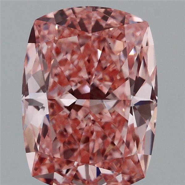2.29 Carat Cushion Lab Grown Diamond, Fancy Vivid Pink Color, VS1 Clarity