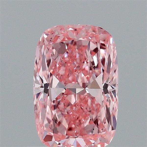 1.04 Carat Cushion Lab Grown Diamond, Fancy Vivid Pink Color, VS2 Clarity