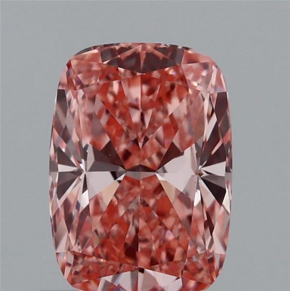 1.05 Carat Cushion Lab Grown Diamond, Fancy Vivid Pink Color, VS1 Clarity