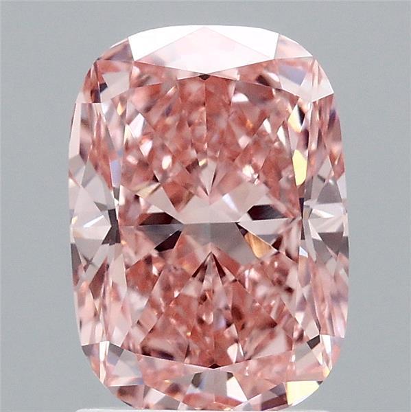 2.02 Carat Cushion Lab Grown Diamond, Fancy Vivid Pink Color, VVS2 Clarity