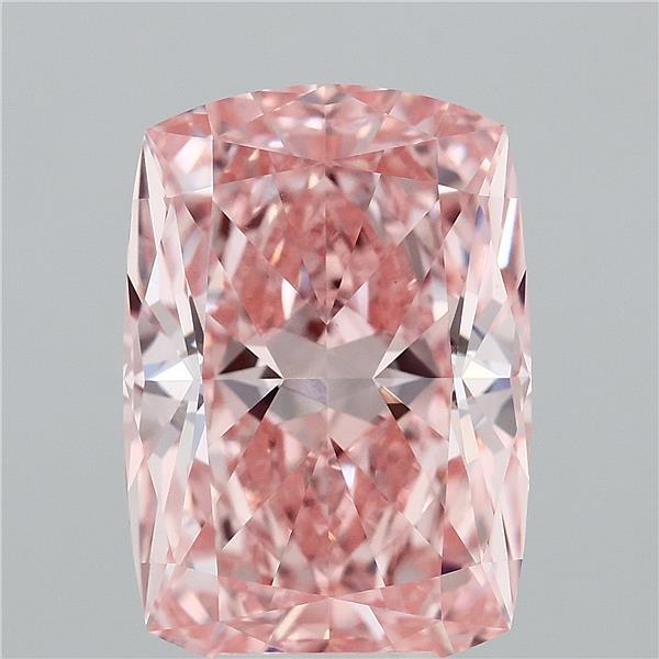 7.08 Carat Cushion Lab Grown Diamond, Fancy Vivid Pink Color, VS1 Clarity