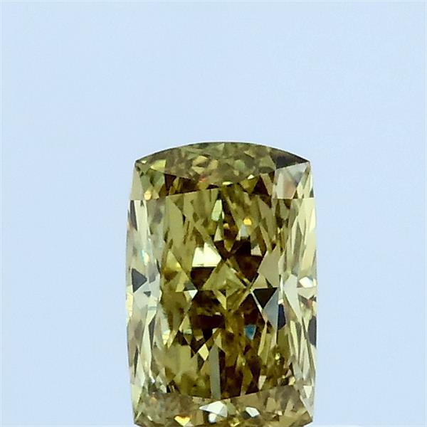 0.50 Carat Cushion Lab Grown Diamond, Fancy Intense Yellow Color, VS1 Clarity