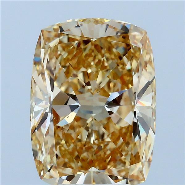 5.01 Carat Cushion Lab Grown Diamond, Fancy Yellow Color, VS1 Clarity