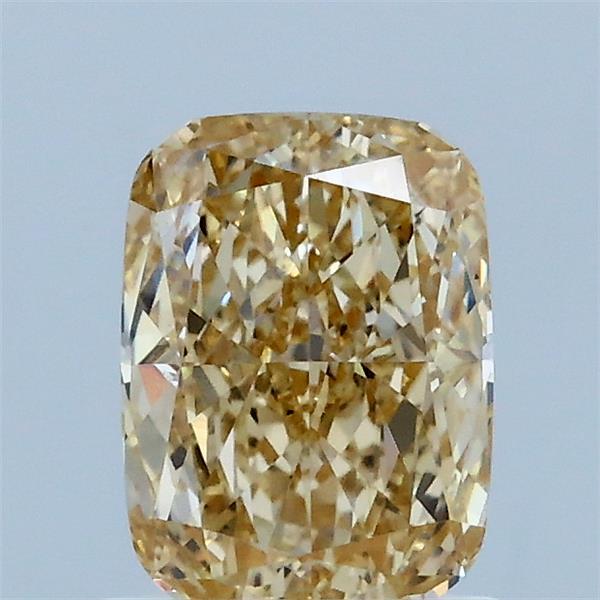 1.11 Carat Cushion Lab Grown Diamond, Light Brown Yellow Color, VS1 Clarity