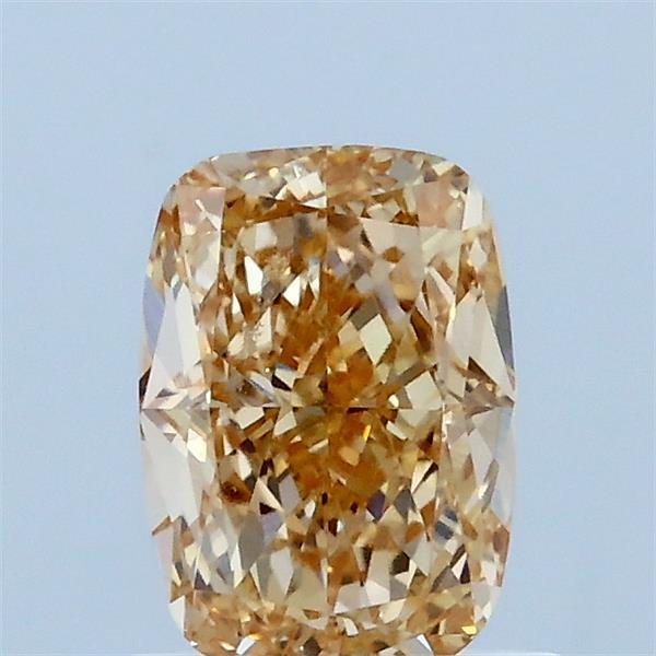 1.03 Carat Cushion Lab Grown Diamond, Light Brownish Yellow Color, VVS2 Clarity