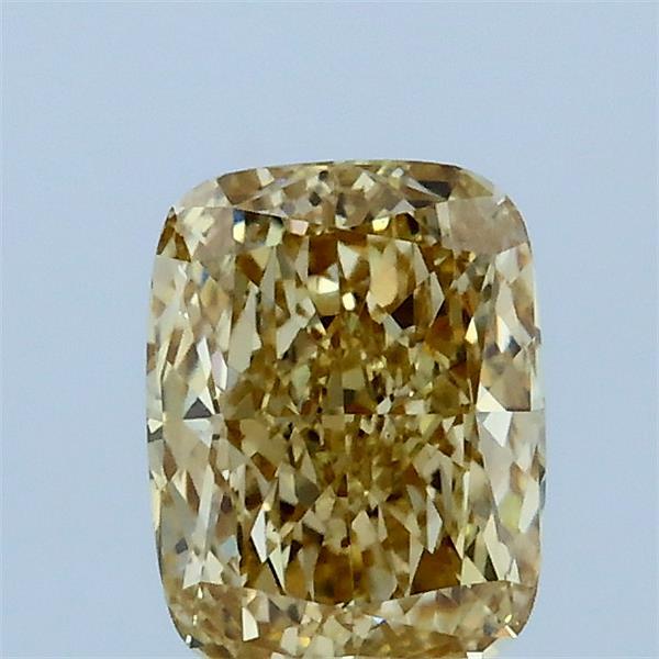 1.02 Carat Cushion Lab Grown Diamond, Fancy Yellow Color, VS1 Clarity