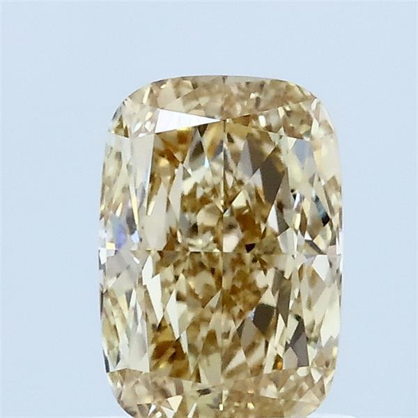 1.01 Carat Cushion Lab Grown Diamond, Fancy Yellow Color, VVS2 Clarity