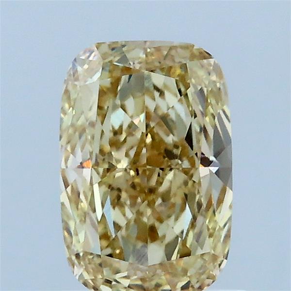 1.12 Carat Cushion Lab Grown Diamond, Fancy Intense Yellow Color, VVS2 Clarity