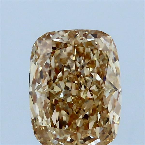 1.21 Carat Cushion Lab Grown Diamond, Fancy Light Brownish Yellow Color, VS1 Clarity