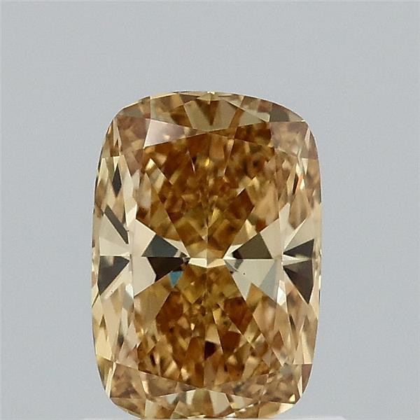 1.02 Carat Cushion Lab Grown Diamond, Fancy Intense Yellow Color, VS1 Clarity