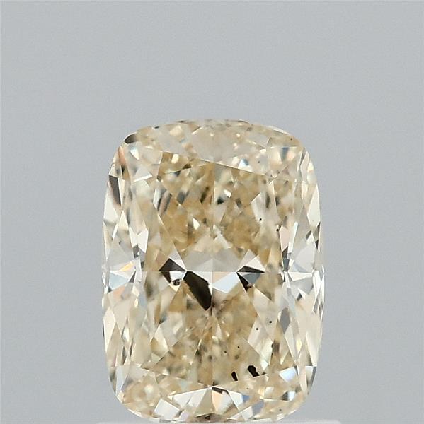 1.15 Carat Cushion Lab Grown Diamond, Fancy Intense Yellow Color, SI1 Clarity