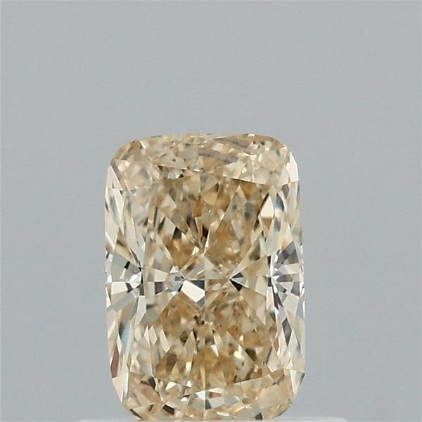 0.65 Carat Cushion Lab Grown Diamond, Fancy Intense Yellow Color, VVS2 Clarity