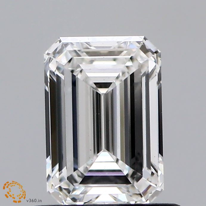 0.91 Carat Emerald Lab Grown Diamond, Excellent Polish, E Color, VS1 Clarity