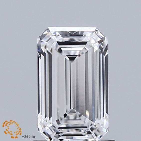 1.06 Carat Emerald Lab Grown Diamond, Excellent Polish, D Color, VVS2 Clarity