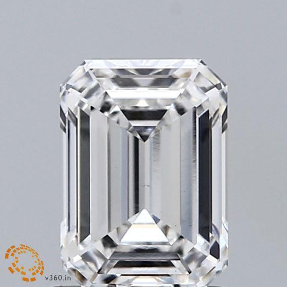 1.42 Carat Emerald Lab Grown Diamond, Excellent Polish, E Color, VS1 Clarity