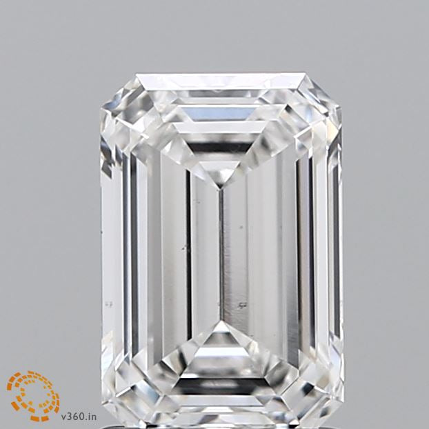 1.62 Carat Emerald Lab Grown Diamond, Excellent Polish, F Color, VS1 Clarity