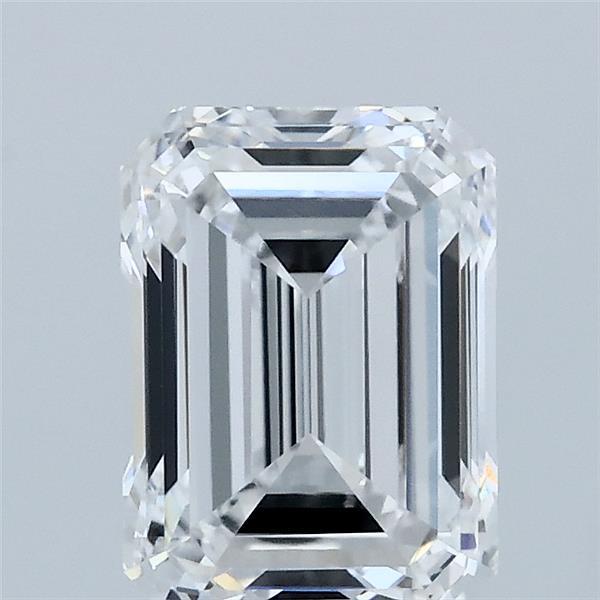2.00 Carat Emerald Lab Grown Diamond, Excellent Polish, D Color, VVS2 Clarity