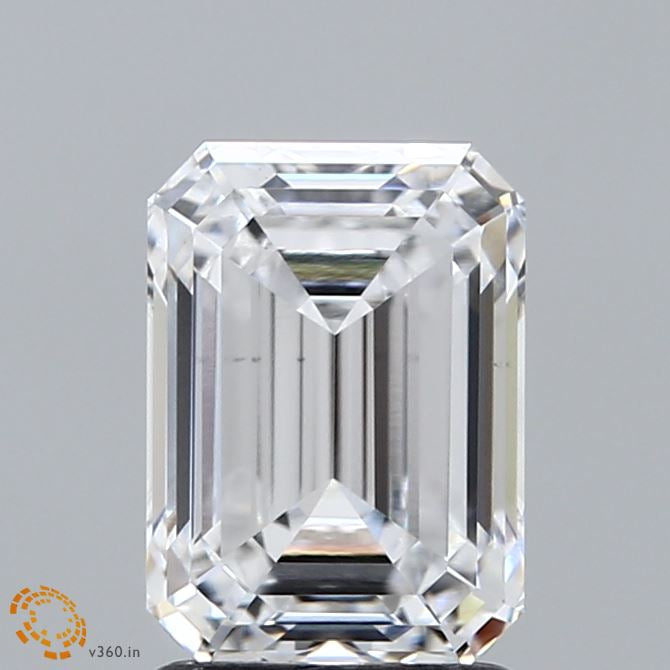 2.04 Carat Emerald Lab Grown Diamond, Excellent Polish, E Color, VS2 Clarity