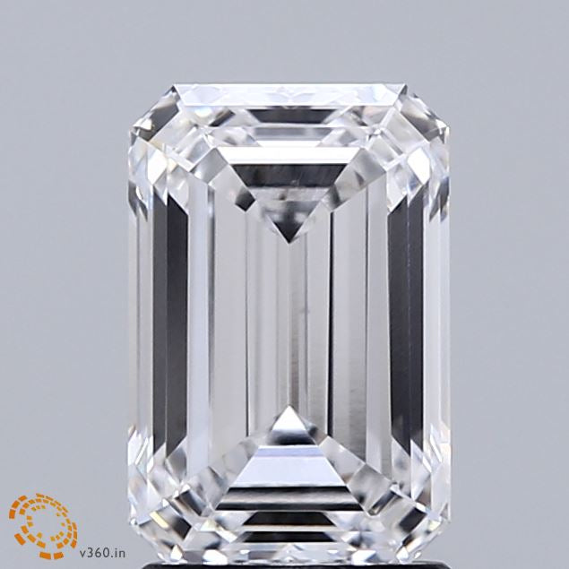 2.06 Carat Emerald Lab Grown Diamond, Excellent Polish, E Color, VVS1 Clarity