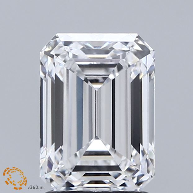 2.07 Carat Emerald Lab Grown Diamond, Excellent Polish, D Color, VVS2 Clarity