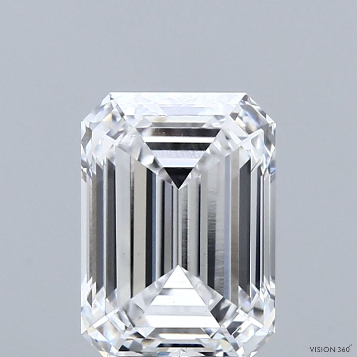 2.10 Carat Emerald Lab Grown Diamond, Excellent Polish, D Color, VVS2 Clarity