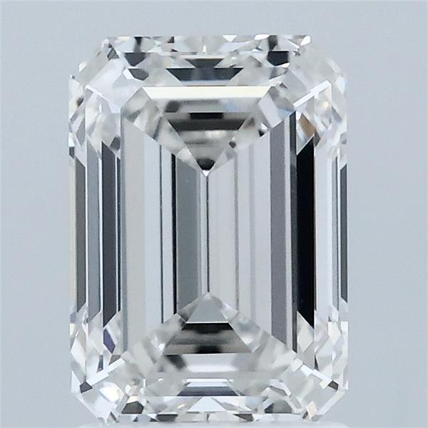 2.10 Carat Emerald Lab Grown Diamond, Excellent Polish, F Color, VVS2 Clarity