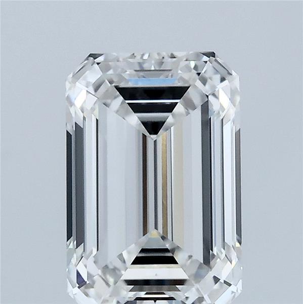 2.10 Carat Emerald Lab Grown Diamond, Excellent Polish, F Color, VVS2 Clarity