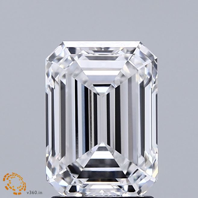 2.11 Carat Emerald Lab Grown Diamond, Excellent Polish, D Color, VVS1 Clarity