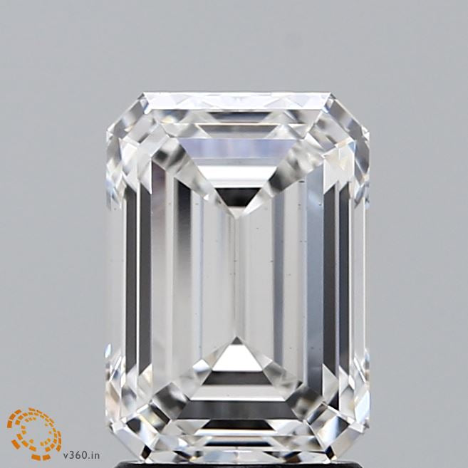 2.15 Carat Emerald Lab Grown Diamond, Excellent Polish, F Color, VS2 Clarity