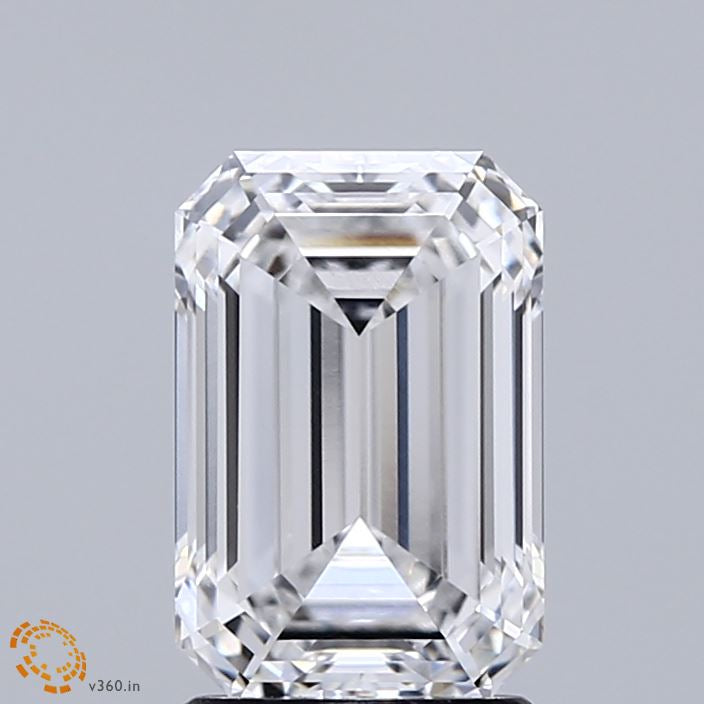 2.20 Carat Emerald Lab Grown Diamond, Excellent Polish, D Color, IF Clarity