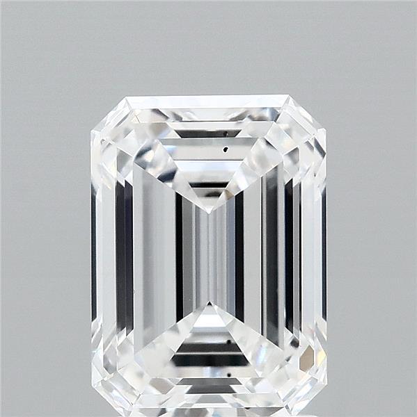 2.60 Carat Emerald Lab Grown Diamond, Excellent Polish, E Color, VS2 Clarity