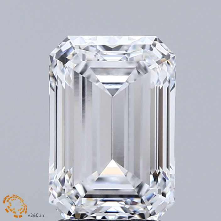 2.88 Carat Emerald Lab Grown Diamond, Excellent Polish, D Color, VVS2 Clarity