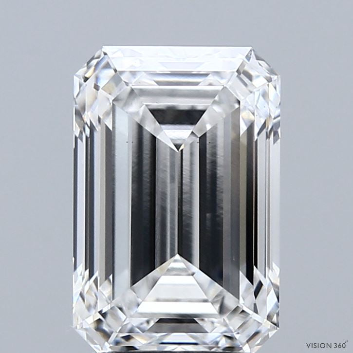 2.92 Carat Emerald Lab Grown Diamond, Excellent Polish, E Color, VS2 Clarity