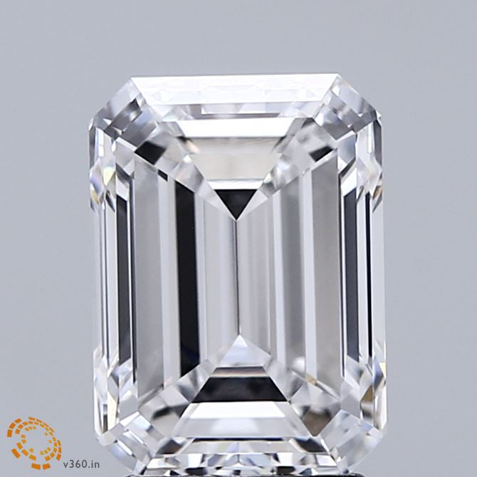 3.00 Carat Emerald Lab Grown Diamond, Excellent Polish, D Color, VVS1 Clarity