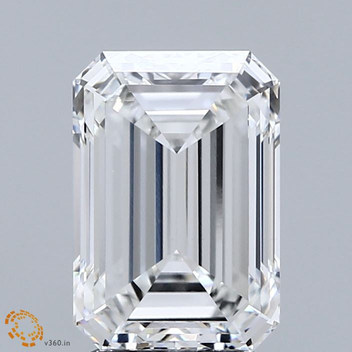 3.00 Carat Emerald Lab Grown Diamond, Excellent Polish, F Color, VVS2 Clarity