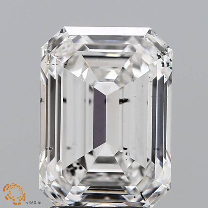 3.01 Carat Emerald Lab Grown Diamond, Excellent Polish, F Color, SI2 Clarity