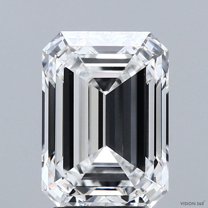 3.02 Carat Emerald Lab Grown Diamond, Excellent Polish, E Color, VVS2 Clarity