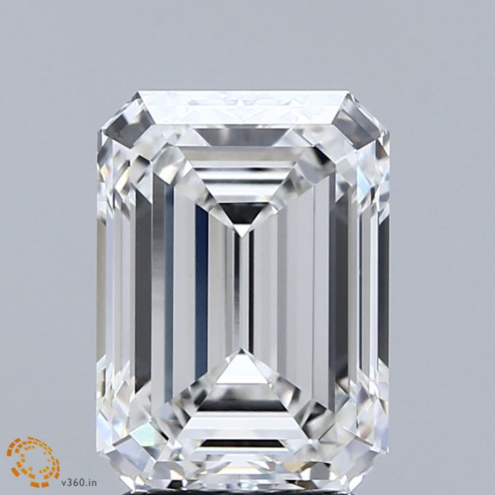3.02 Carat Emerald Lab Grown Diamond, Excellent Polish, F Color, VVS2 Clarity