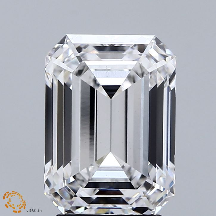 3.52 Carat Emerald Lab Grown Diamond, Excellent Polish, E Color, VVS2 Clarity