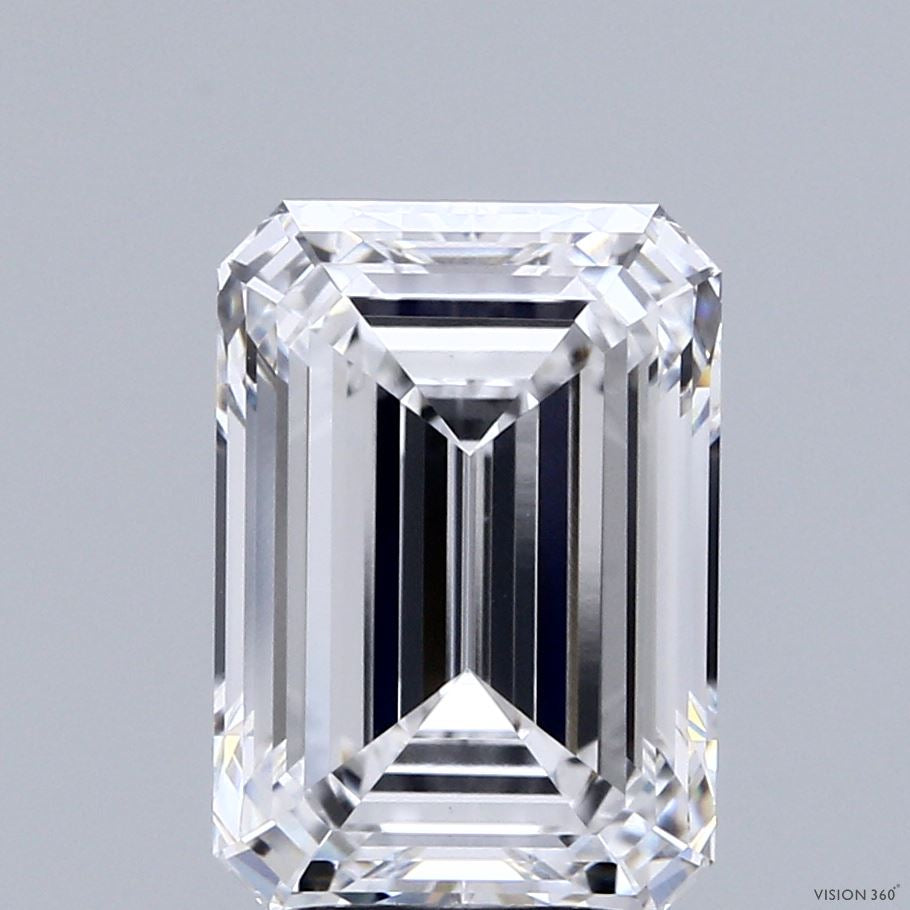 4.00 Carat Emerald Lab Grown Diamond, Excellent Polish, D Color, VVS2 Clarity