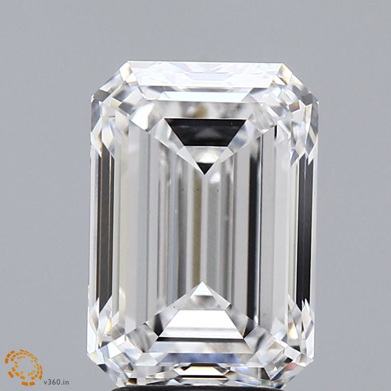 4.01 Carat Emerald Lab Grown Diamond, Ideal Cut, E Color, VVS2 Clarity