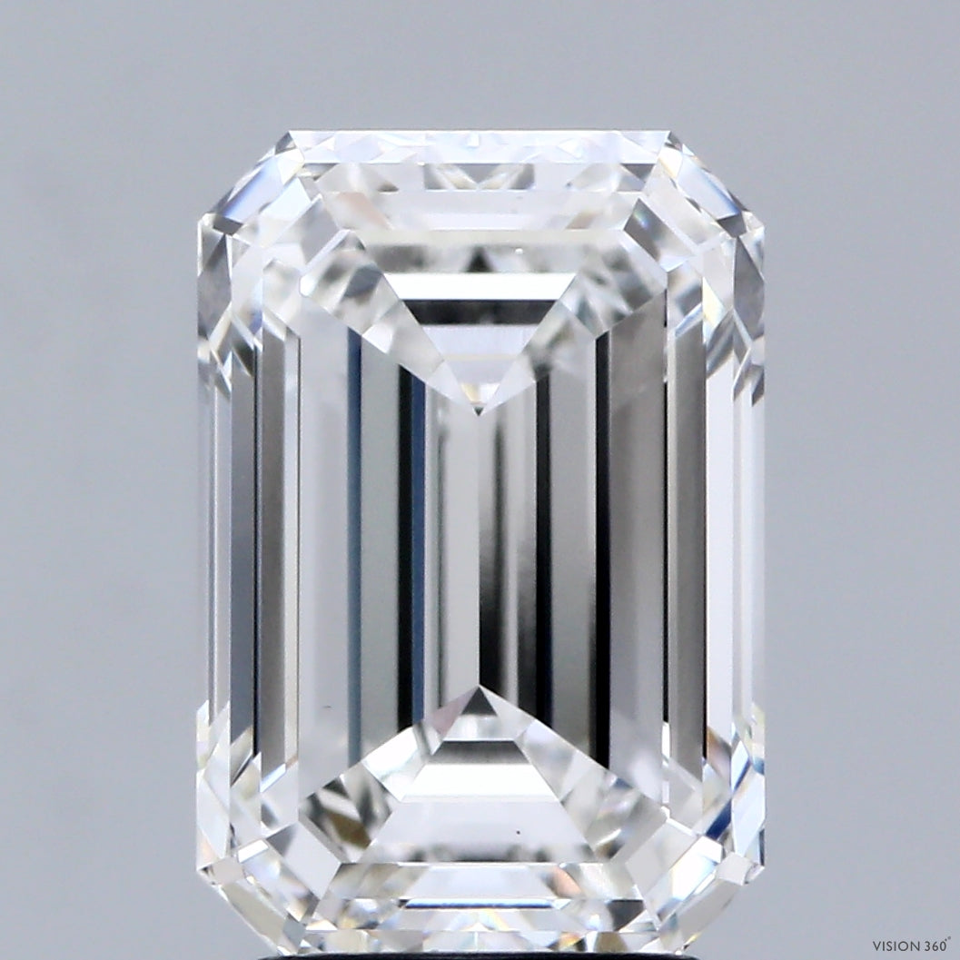 4.02 Carat Emerald Lab Grown Diamond, Excellent Polish, E Color, VVS2 Clarity