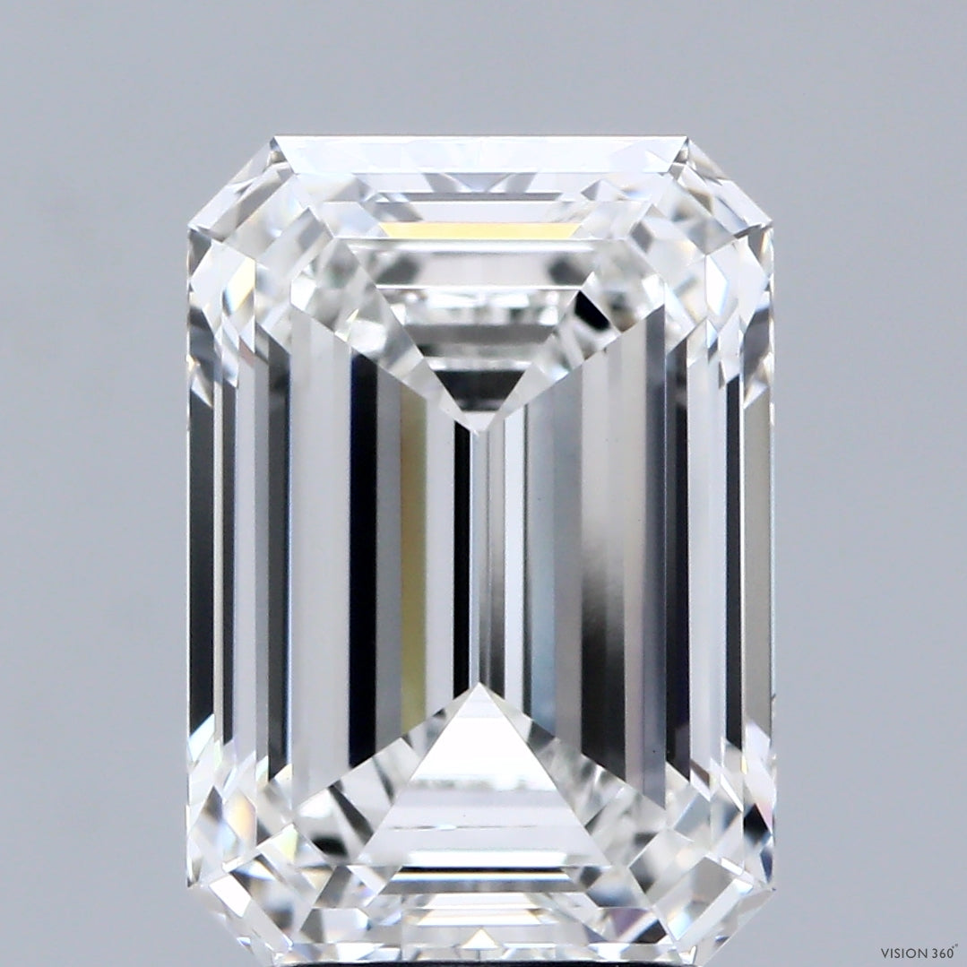 4.07 Carat Emerald Lab Grown Diamond, Excellent Polish, F Color, VVS2 Clarity