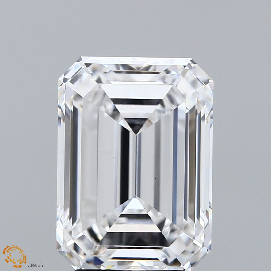 4.61 Carat Emerald Lab Grown Diamond, Excellent Polish, D Color, VVS2 Clarity