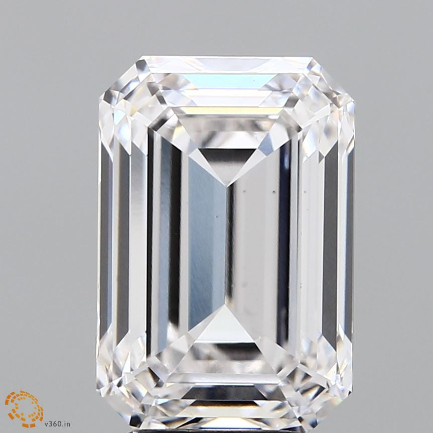 5.32 Carat Emerald Lab Grown Diamond, Excellent Polish, F Color, VS1 Clarity
