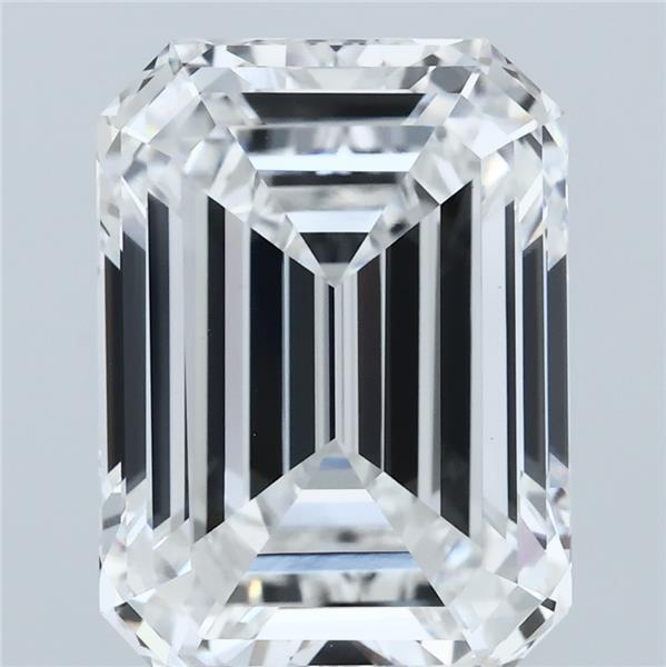 7.37 Carat Emerald Lab Grown Diamond, Excellent Polish, E Color, VVS2 Clarity