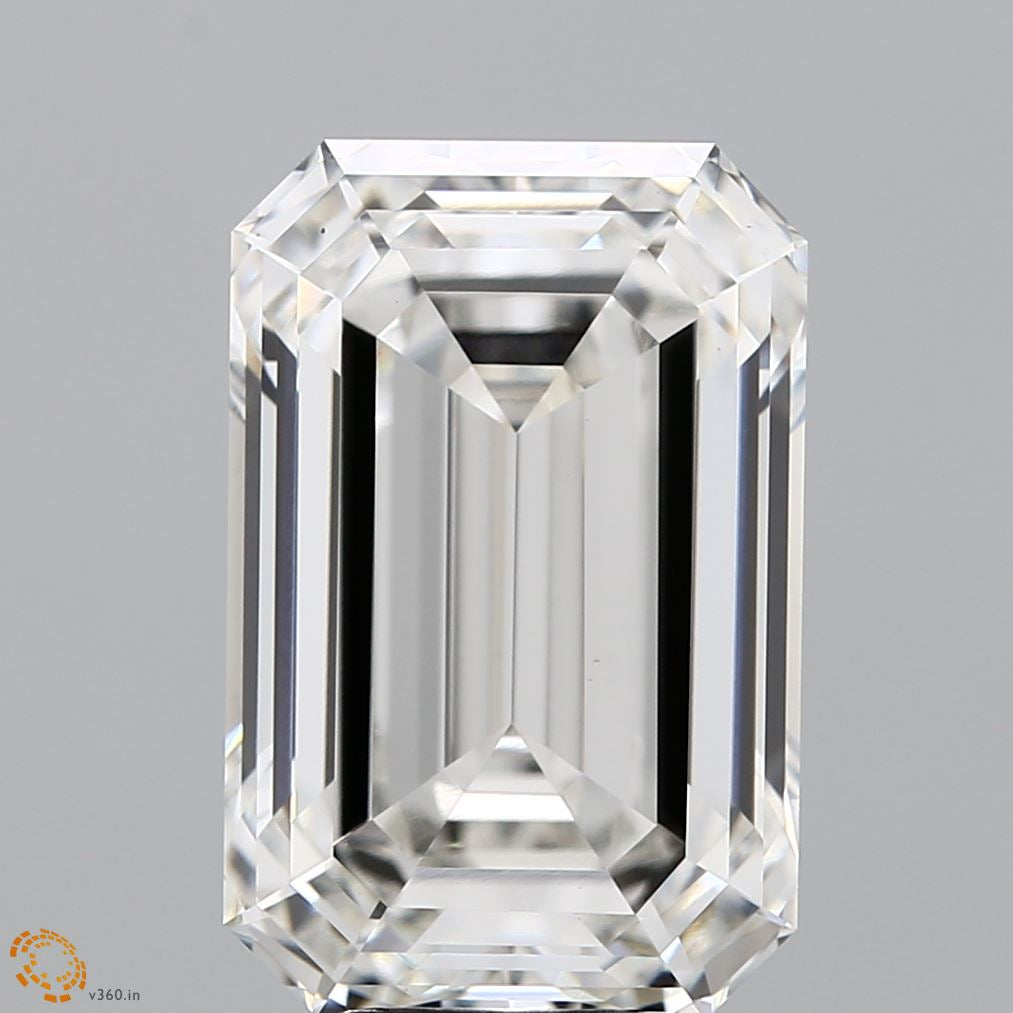 7.60 Carat Emerald Lab Grown Diamond, Excellent Polish, H Color, VVS2 Clarity
